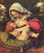 Andrea Solario Madonna mit dem grunen Kissen oil painting